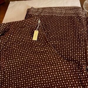 Max Studio Brown and White Patterned Pants